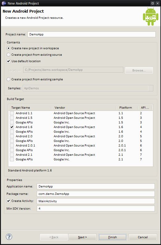 Android Application Wizard