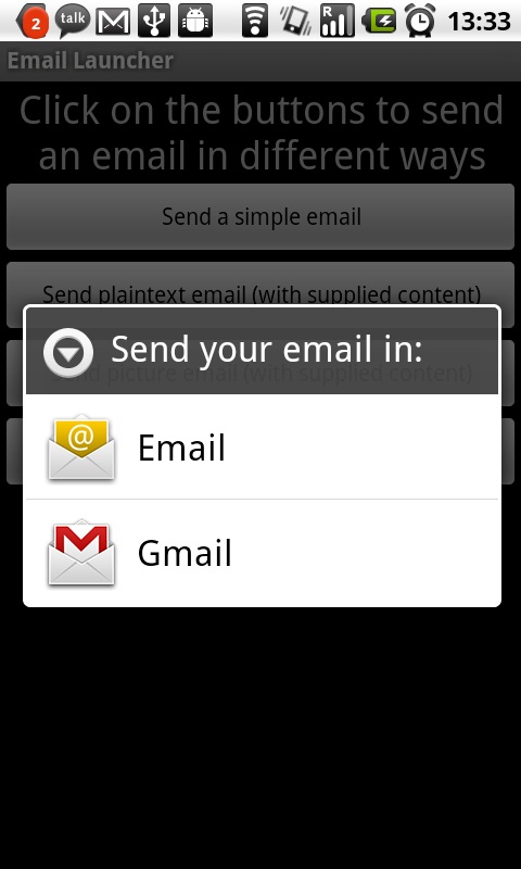 Handling When Multiple Applications Can Send Mail