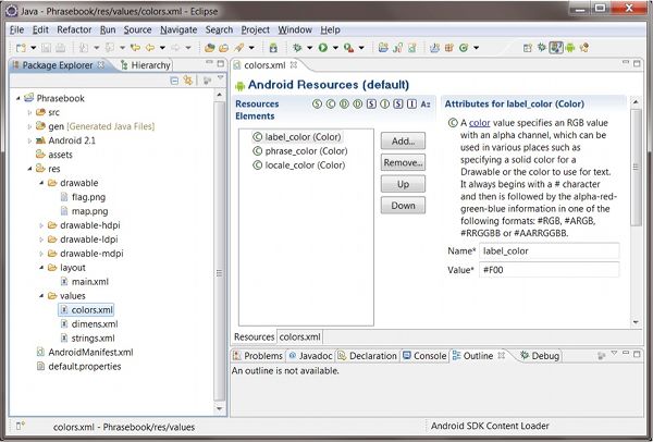 Configuring Android Resources