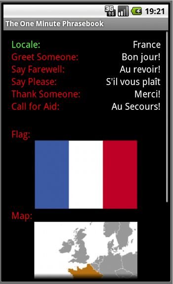 Android French screen content.
