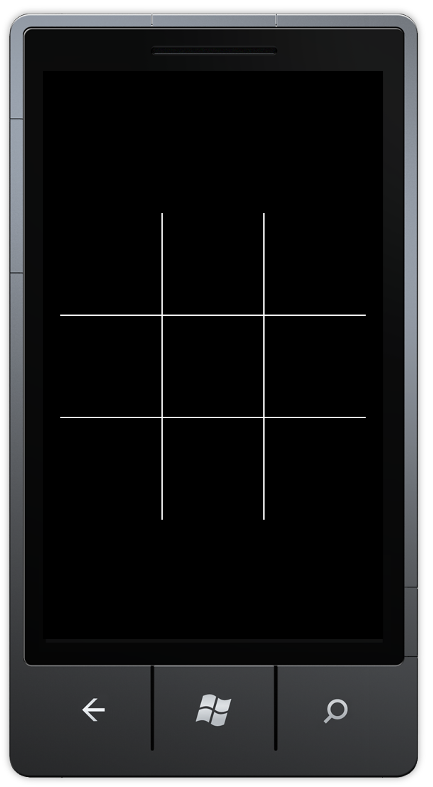 The grid displays on the phone's screen.