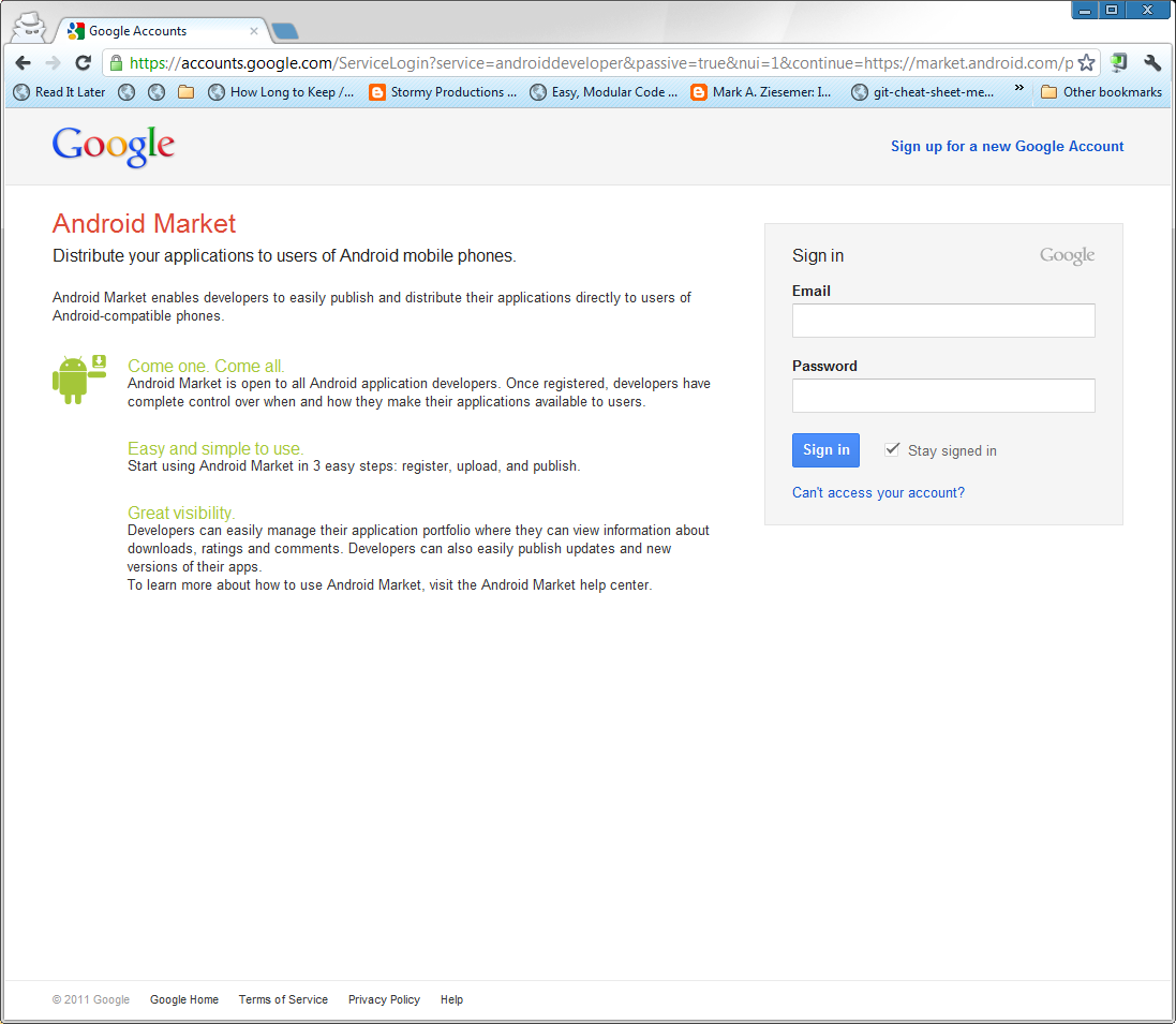 Android SDK: Submit to Market
