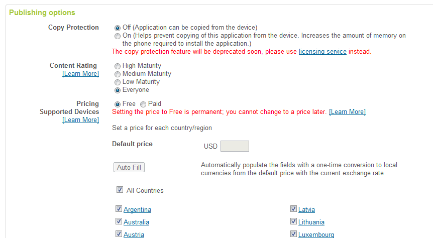 Android SDK: Submit to Market