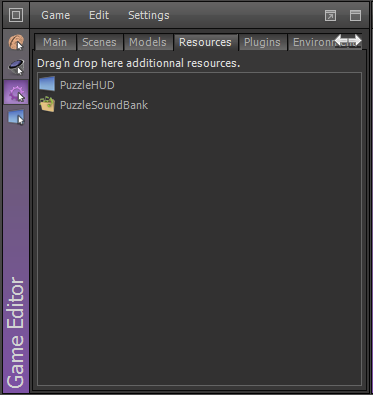 Game Editor - Resources Tab