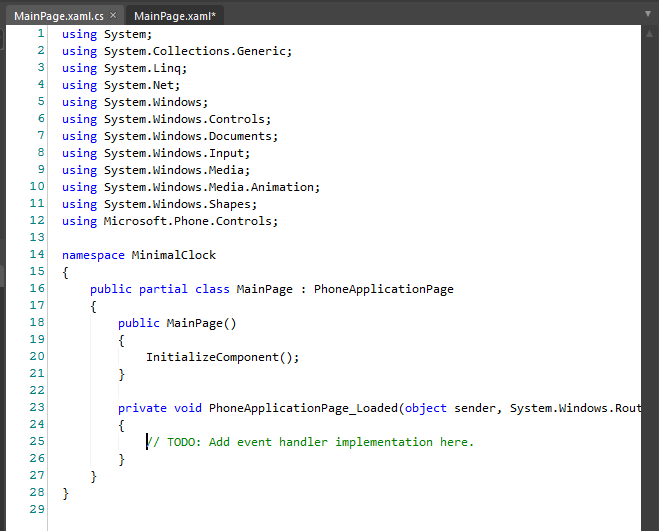 Code view