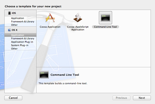 Learning C: A Primer - Choosing the Command Line Tool Template - Figure 2