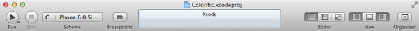 Creating Your First iOS Application - Xcode's Toolbar - Figure 6