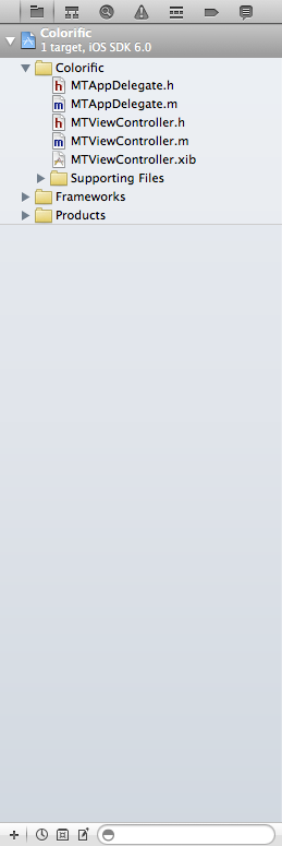 Creating Your First iOS Application - Left Sidebar or Navigator - Figure 7
