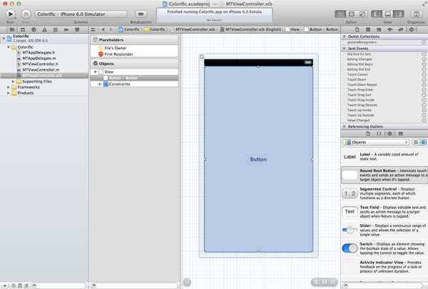 Creating Your First iOS Application - The Button Covers the Entire view - Figure 16