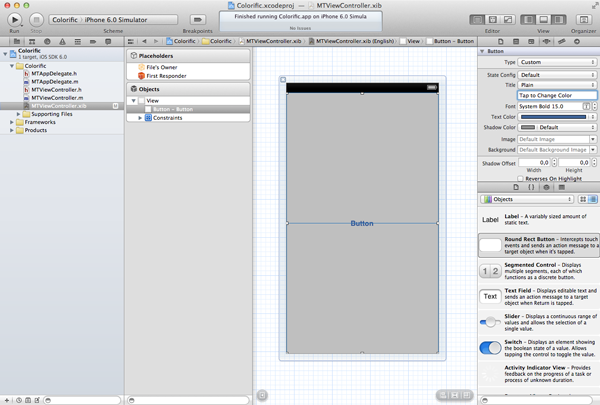 Creating Your First iOS Application - Modify the Button Title - Figure 18