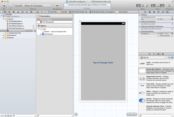 Creating Your First iOS Application - The Connection is Made - Figure 21